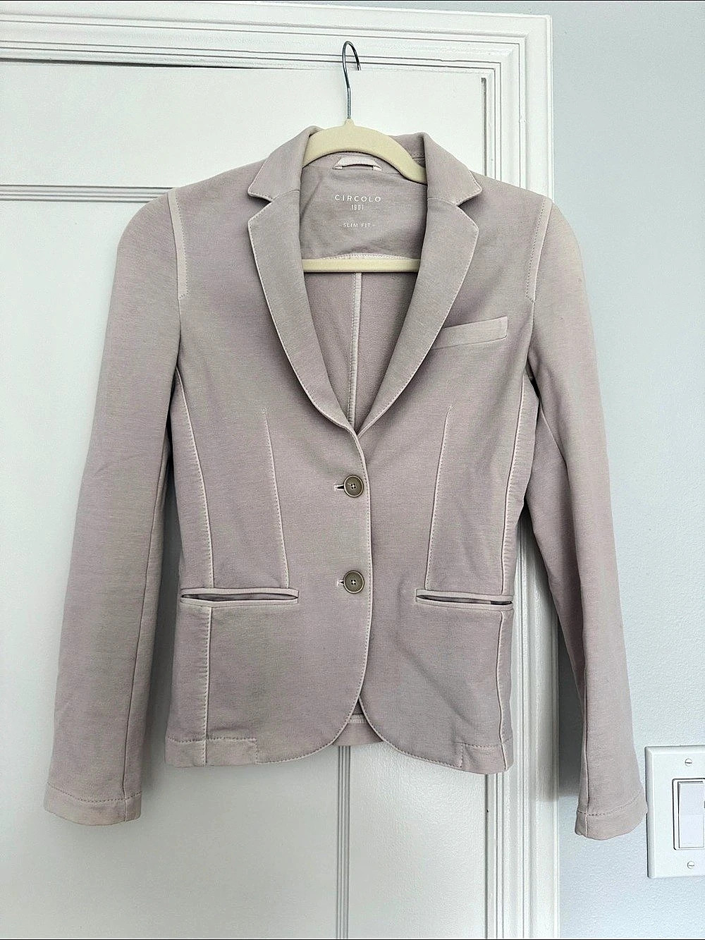 Circolo 1901 Slim Fit Cotton Jersey Blazer Pink